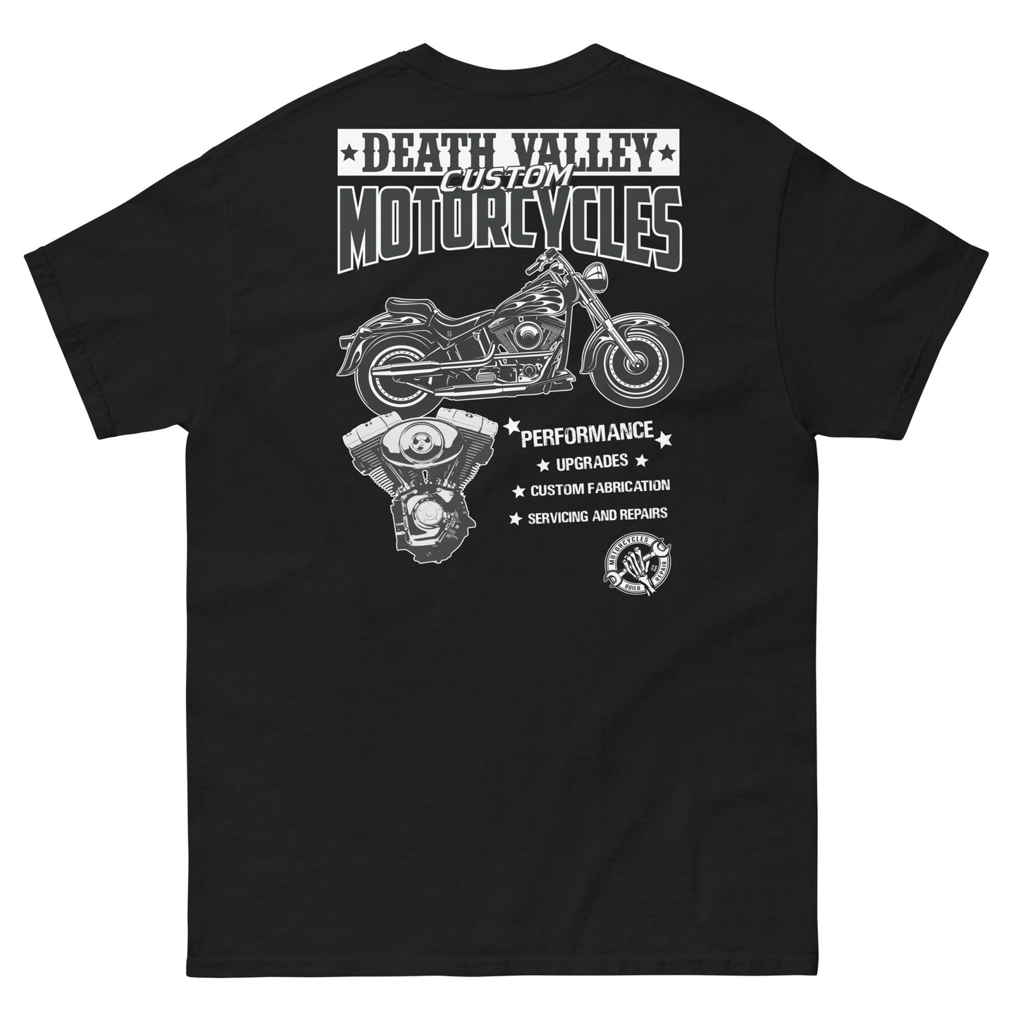 Death Valley  motorcycles Back Print Unisex classic tee