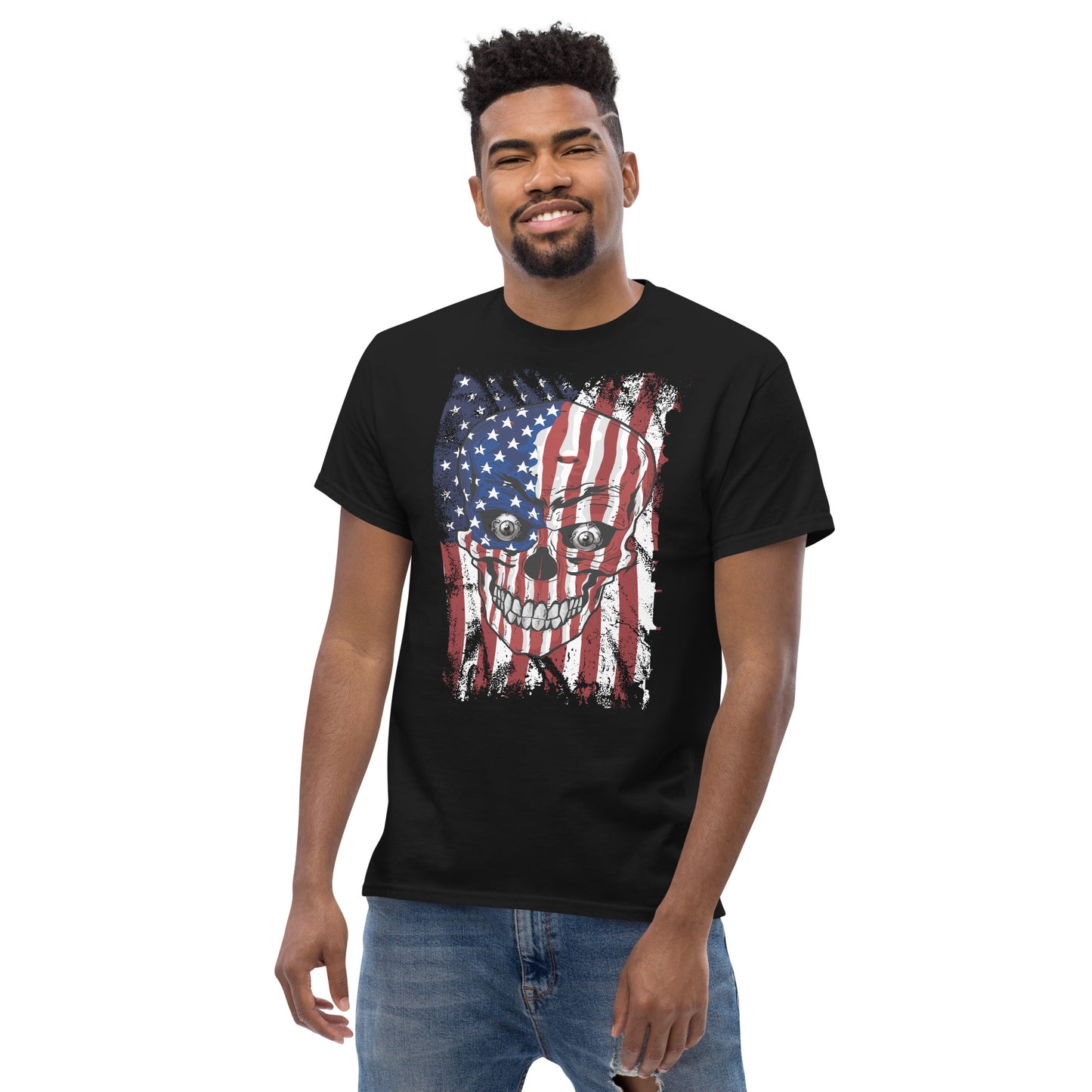 American Flag and Skull Unisex classic tee