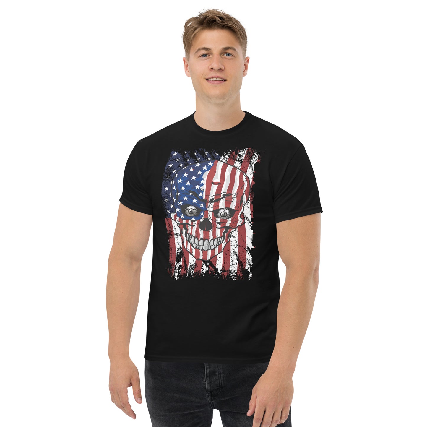 American Flag and Skull Unisex classic tee