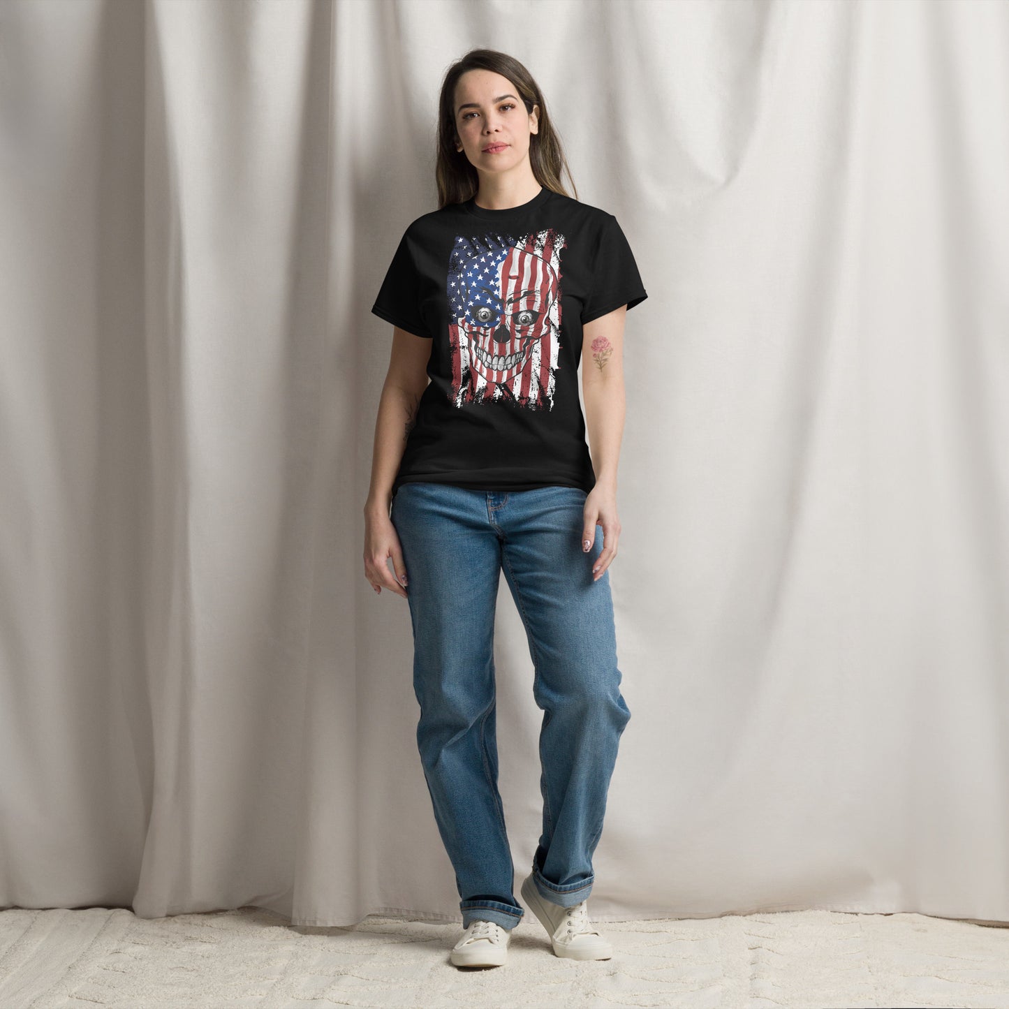 American Flag and Skull Unisex classic tee